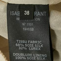 Pre Owned Isabel Marant Grey Lurex Midway Fil Coupe Top and Skirt Set M