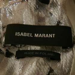 Pre Owned Isabel Marant Grey Lurex Midway Fil Coupe Top and Skirt Set M