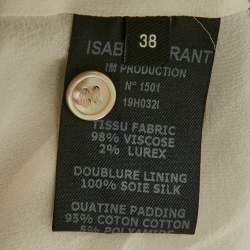 Pre Owned Isabel Marant Grey Lurex Midway Fil Coupe Top and Skirt Set M