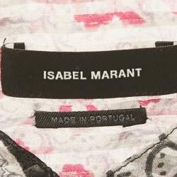 Pre Owned Isabel Marant Black Printed Silk Button Front Blouse S
