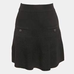 Pre Owned Isabel Marant Black Wool Knit Mini Skirt M