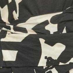 Pre Owned Isabel Marant Black/White Printed Jersey Drape Style Mini Dress L
