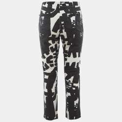 Pre Owned Isabel Marant Monochrome Printed Cotton Regular Fit Jeans M/Waist 31"