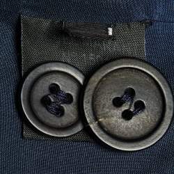 Pre Owned Isabel Marant Off-White & Navy Blue Patterned Crepe Blazer & Pant Suit M