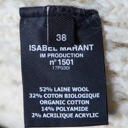 Pre Owned Isabel Marant Cream Wool Crochet Knit Oversized Sweater M