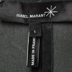 Pre Owned Isabel Marant Black Suede Paneled Leggings S