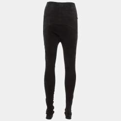 Pre Owned Isabel Marant Black Suede Paneled Leggings S