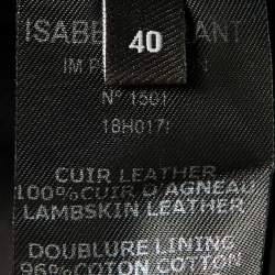 Pre Owned Isabel Marant Black Leather One-Shoulder Top M