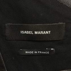 Pre Owned Isabel Marant Black Leather One-Shoulder Top M
