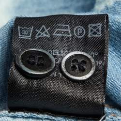 Pre Owned Isabel Marant Blue Tie-Dye Print Denim Button Front Shirt M