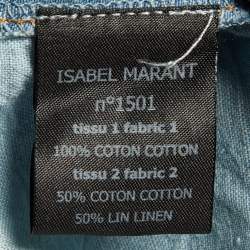 Pre Owned Isabel Marant Blue Tie-Dye Print Denim Button Front Shirt M