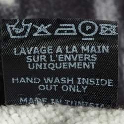 Pre Owned Isabel Marant Black Feather Print Cotton Knit Top M