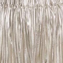 Pre Owned Isabel Marant Silver Plisse Delpha Mini Skirt S