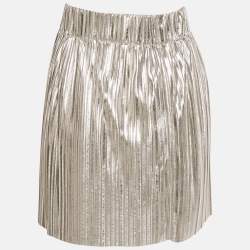 Pre Owned Isabel Marant Silver Plisse Delpha Mini Skirt S