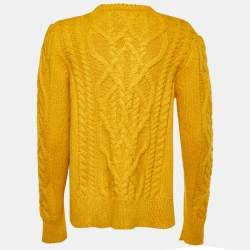 Pre Owned Isabel Marant Yellow Cable Knit Side Open Sweater M