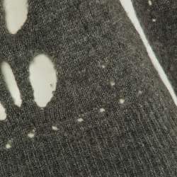 Pre Owned Isabel Marant Grey Wool Knit Cutout Detail Sweater M