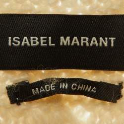Pre Owned Isabel Marant Ivory Alpaca Cable Knit Slitted Sweater M