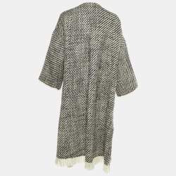 Pre Owned Isabel Marant Black/White Open Front Long Coat S