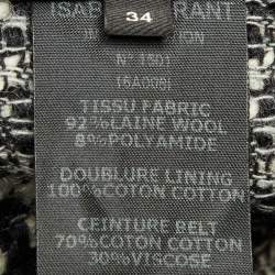 Pre Owned Isabel Marant Black/White Open Front Long Coat S