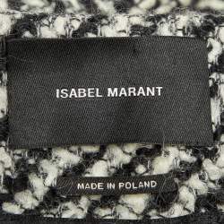 Pre Owned Isabel Marant Black/White Open Front Long Coat S