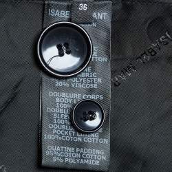 Pre Owned Isabel Marant Navy Blue Striped Detail Cotton Blend Double Breasted Blazed S