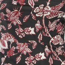 Pre Owned Isabel Marant Brown Floral Print Cotton One Shoulder Mini Dress S