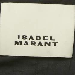 Pre Owned Isabel Marant Black Floral Embellished Cotton Zip Front Mini Dress M
