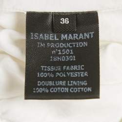 Pre Owned Isabel Marant White Crepe Ruched & Ruffle Mini Skirt S