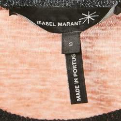 Pre Owned Isabel Marant Orange/Black Striped Knit Top S