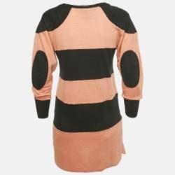 Pre Owned Isabel Marant Orange/Black Striped Knit Top S