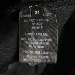 Pre Owned بنطلون إيزابيل مارانت مخمل أسود بخصر عالٍ مقاس صغير - سمول