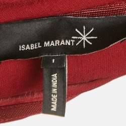 Pre Owned Isabel Marant Maroon Crepe Plucking Neck Dress S