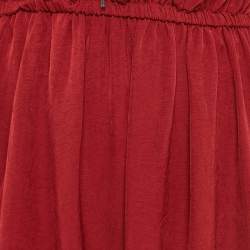 Pre Owned Isabel Marant Maroon Crepe Plucking Neck Dress S