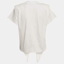 مملوكة مسبقًا Isabel Marant White Jersey Tie-Up Belita Top S