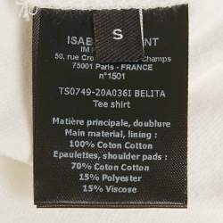 مملوكة مسبقًا Isabel Marant White Jersey Tie-Up Belita Top S