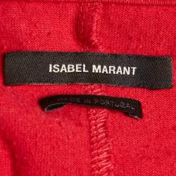 Pre Owned Isabel Marant Red Slub Cotton Zelito Knotted t T-Shirt S