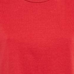 Pre Owned Isabel Marant Red Slub Cotton Zelito Knotted t T-Shirt S