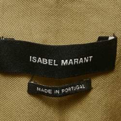 مملوكة مسبقًا قميص إيزابيل مارانت قطن بيج بحافة خام مقاس كبير - لارج