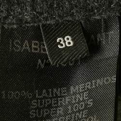 Pre Owned Isabel Marant Grey Wool Felt Ruffled Mini Skirt M
