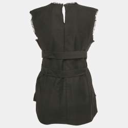 Pre Owned قميص إيزابيل مارانت أسود محبى خام مع حزام قطني مقاس ميديوم - وسط