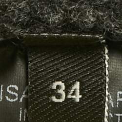 Pre Owned Isabel Marant Grey Rib Knit Ruffled Poppy Sweater S