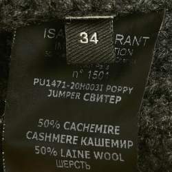 Pre Owned Isabel Marant Grey Rib Knit Ruffled Poppy Sweater S