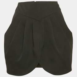 Pre Owned Isabel Marant Black Gabardine Draped Mini Dress M