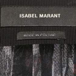 Pre Owned تنورة إيزابيل مارانت قصيرة حرير لوريكس مخطط أزرق مقاس صغير جدًا - إكس سمول