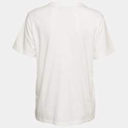 Pre Owned Isabel Marant White Printed Jersey Crewneck T-Shirt M