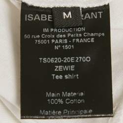 Pre Owned Isabel Marant White Printed Jersey Crewneck T-Shirt M