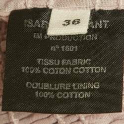 مملوكة مسبقًا فستان ميني إيزابيل مارانت مورد وردي طباعة قطن متعددة الطبقات بتجاعيد مقاس صغ ير - سمول