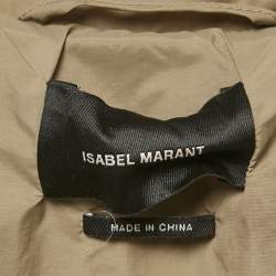 Pre Owned معطف إيزابيل مارانت خاك أخضر صناعي متوسط الحجم