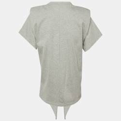 Pre Owned Isabel Marant Grey Cotton Belita Front Tie Detail Top XS