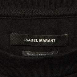 Pre Owned Isabel Marant Black Cotton Zelipa Structured Shoulder T-Shirt XS